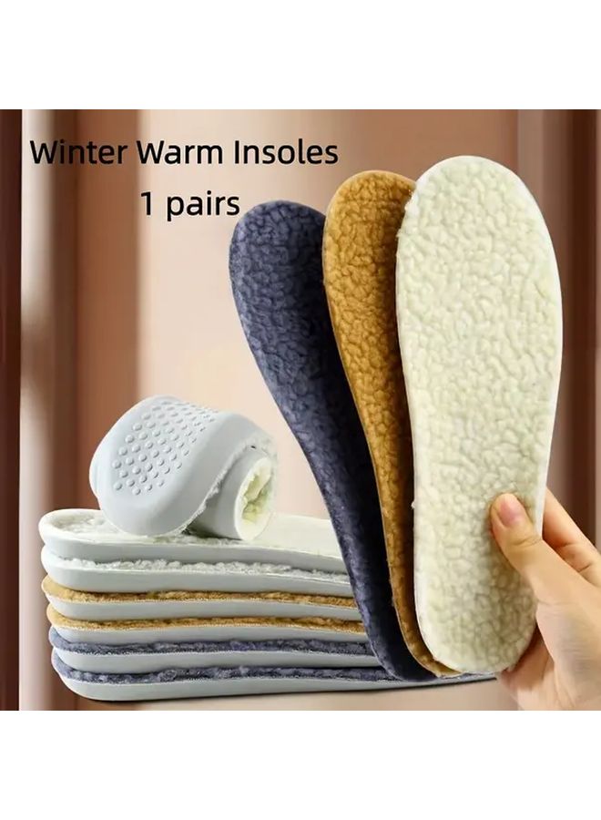 White Winter Warm Insoles Thickened PU Foam Arch Support Non Slip Breathable EU41 42 - Image 1